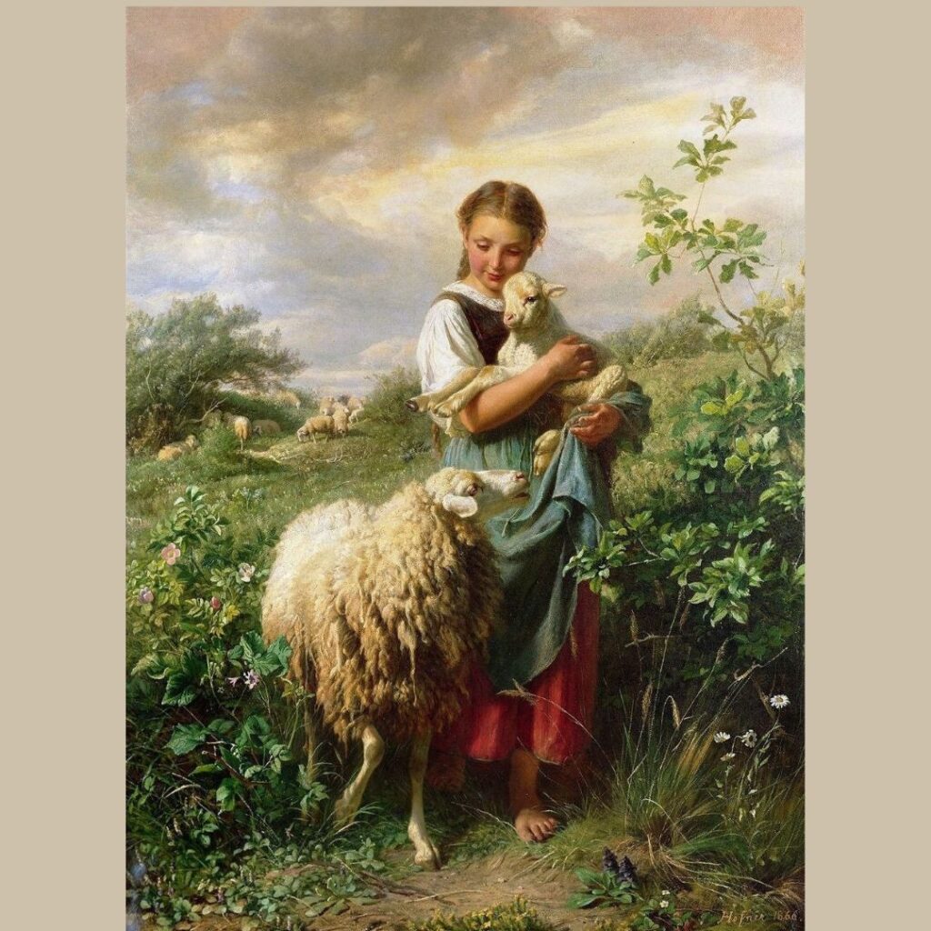 girl with sheep