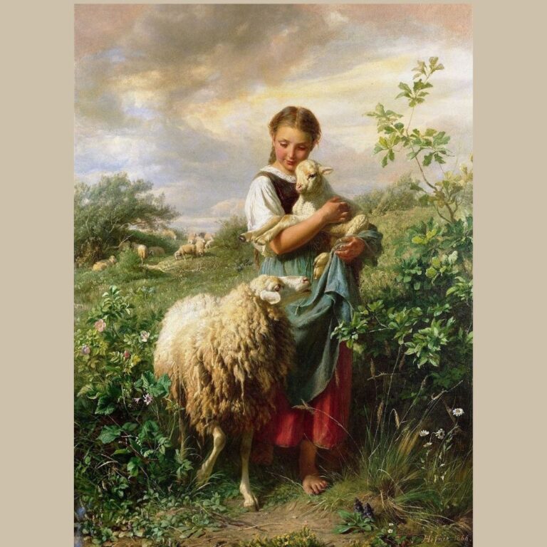 girl with sheep